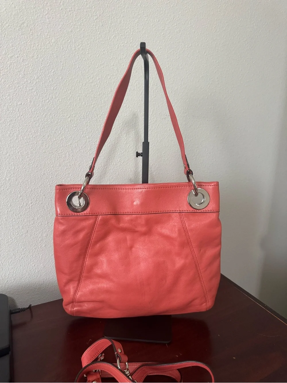 Coach coral leather